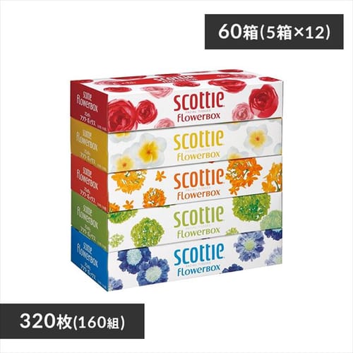 60箱】日本製紙クレシア(株)スコッティ ティシュ ホワイトパッケージ ...