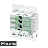 【40パック】 ティッシュ ソフトパック 300枚 (150組) 5パック×8