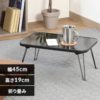 ローテーブル 折りたたみ 45×30cm カラーミニテーブル CCB4530 14422 ブラック×ブラック【プラザセレクト】