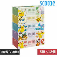 日本製紙クレシア株式会社 【数量限定品 】12個セット】スコッティ ティシュー フラワーボックス 250組 5箱パック ポケモン 41359 【プラザセレクト】