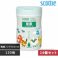 日本製紙クレシア株式会社 【数量限定品 】14個セット】スコッティ ウェットティシュー 除菌 ノンアルコール 120枚 ポケモン 76639 ノンアルコール【プラザセレクト】