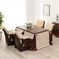 ダイニングコタツ6点セット 山城150-6S 【時間指定不可】【代引不可】【同梱不可】【プラザセレクト】