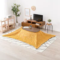 こたつ+うす掛け布団 2点セット カルミナ950WN+ビケ950YE 本体:ブラウン/布団:イエロー【時間指定不可】【代引不可】【同梱不可】【プラザセレクト】