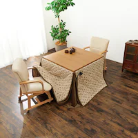 ダイニングこたつ4点セット シェルタK90NAH4S ナチュラル【時間指定不可】【代引不可】【同梱不可】【プラザセレクト】