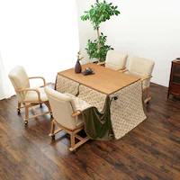 ダイニングこたつ6点セット シェルタK120NAH6S ナチュラル【時間指定不可】【代引不可】【同梱不可】【プラザセレクト】