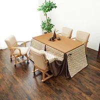 ダイニングこたつ6点セット シェルタK150NAH6S ナチュラル【時間指定不可】【代引不可】【同梱不可】【プラザセレクト】