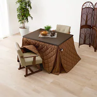 ダイニングコタツ・ふとん・チェア4点セット KOT-7311DBR-105+マロン+KC-7589DBR ダークブラウン【時間指定不可】【代引不可】【同梱不可】【プラザセレクト】