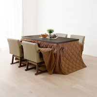 ダイニングコタツ・ふとん・チェア6点セット KOT-7311DBR-135+マロン+KC-7589DBR ダークブラウン【時間指定不可】【代引不可】【同梱不可】【プラザセレクト】