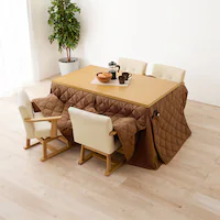 ダイニングコタツ・ふとん・チェア6点セット KOT-7311NA-135+マロン+KC-7589NA ナチュラル【時間指定不可】【代引不可】【同梱不可】【プラザセレクト】