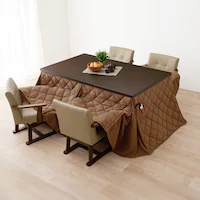 ダイニングコタツ・ふとん・チェア6点セット KOT-7311DBR-150+マロン+KC-7589DBR ダークブラウン【時間指定不可】【代引不可】【同梱不可】【プラザセレクト】