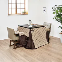 ダイニングコタツ・ふとん・チェア4点セット KOT-7311DBR-80+トルタ+KC-7589DBR ダークブラウン【時間指定不可】【代引不可】【同梱不可】【プラザセレクト】