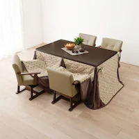 ダイニングコタツ・ふとん・チェア6点セット KOT-7311DBR-135+トルタ+KC-7589DBR ダークブラウン【時間指定不可】【代引不可】【同梱不可】【プラザセレクト】