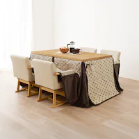 ダイニングコタツ・ふとん・チェア6点セット KOT-7311NA-135+トルタ+KC-7589NA ナチュラル【時間指定不可】【代引不可】【同梱不可】【プラザセレクト】