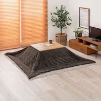 こたつ+うす掛け布団 2点セット カルテス7560+ビケ7560BR 本体:ナチュラル/布団:ブラウン【時間指定不可】【代引不可】【同梱不可】【プラザセレクト】