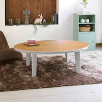 カジュアルコタツ アベルSE105楕円WH ホワイト【時間指定不可】【代引不可】【同梱不可】【プラザセレクト】