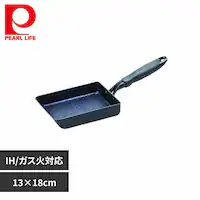 パール金属 卵焼き器 13×18cm エッグパン IH ガス火対応 ミッドナイトマーブル ブラック HB-5114 【プラザセレクト】