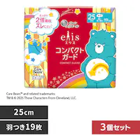 3個】エリエール エリス コンパクトガード(特に多い昼用) 142796 25cm羽つき 19枚【プラザセレクト】