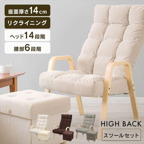 1人掛けハイバックソファ LHB-1S グレー 105892