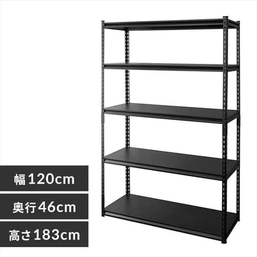 木製棚板スチールラック 5段 MSRK-5 オーク×ブラック【プラザセレクト】 7182868 │アイリスプラザ│アイリスオーヤマ公式通販サイト