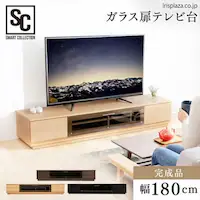 前面ガラステレビ台 T-KYTV180 ホワイト【代引き不可】