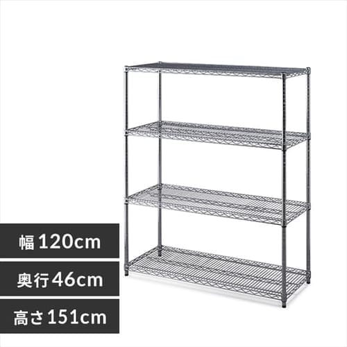 アイリス メタルラック 本体 スチールラック 幅120 4段 SE-1215 スチールラック 幅120cm メタルラック 4段 キャスター付き SE