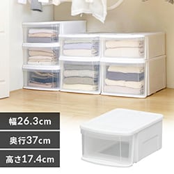 [期間限定15％OFF]チェストＩ S ホワイト クリア アイリスオーヤマ[2406SO]