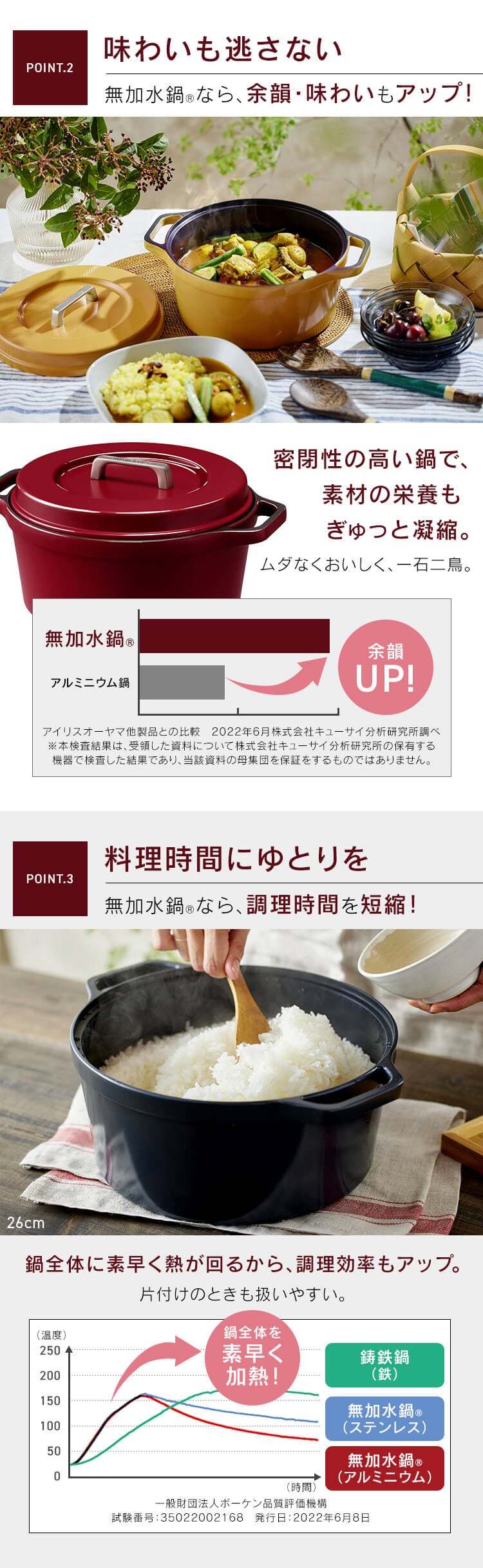 鍋 無加水鍋 20cm IH/ガス火対応 COTOCO MKSN-S20 ビーツレッド3