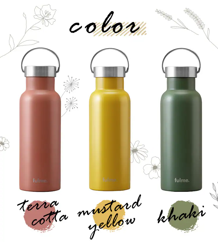 水筒 500ml fulme. マグボトル スクリュー スリムハンドル付き 保冷 保温 マイボトル 真空断熱 FM-SL500 マスタードイエロー6