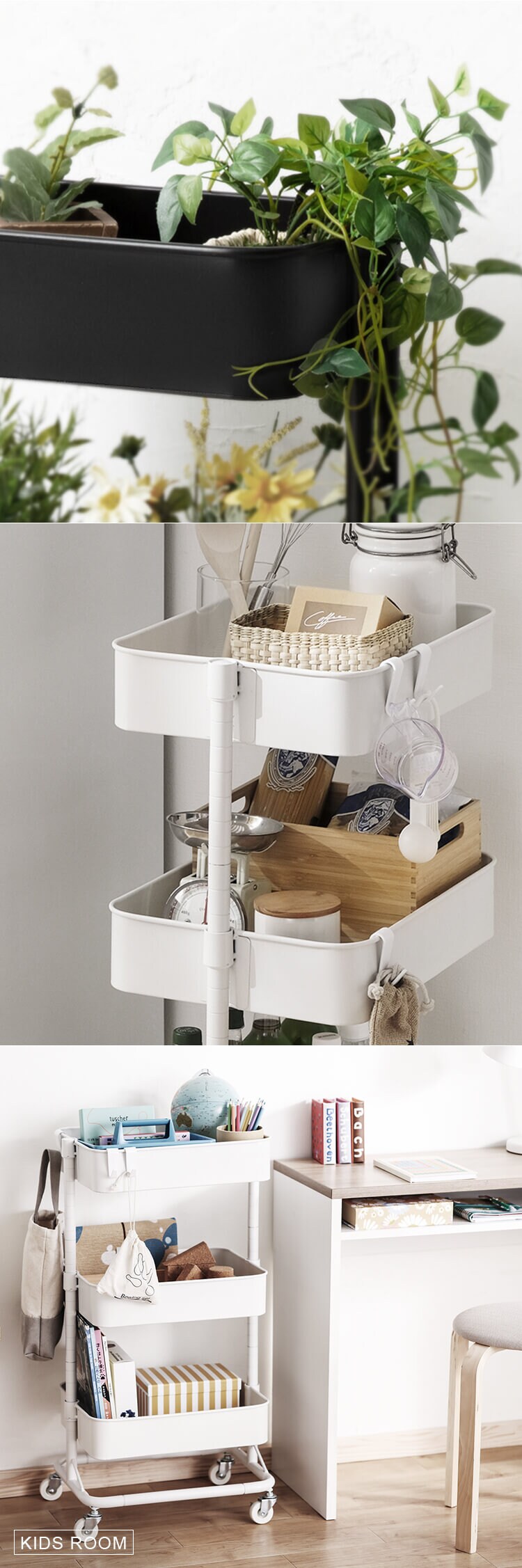 キッチンワゴン KWG-HA ブラック6