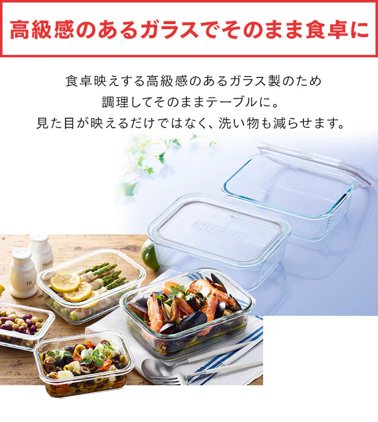 耐熱ガラス容器 2点セット TGS-2S 全3色 3