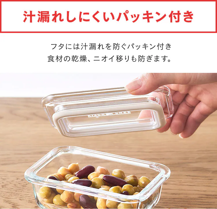 耐熱ガラス容器 2点セット TGS-2S 全3色 4