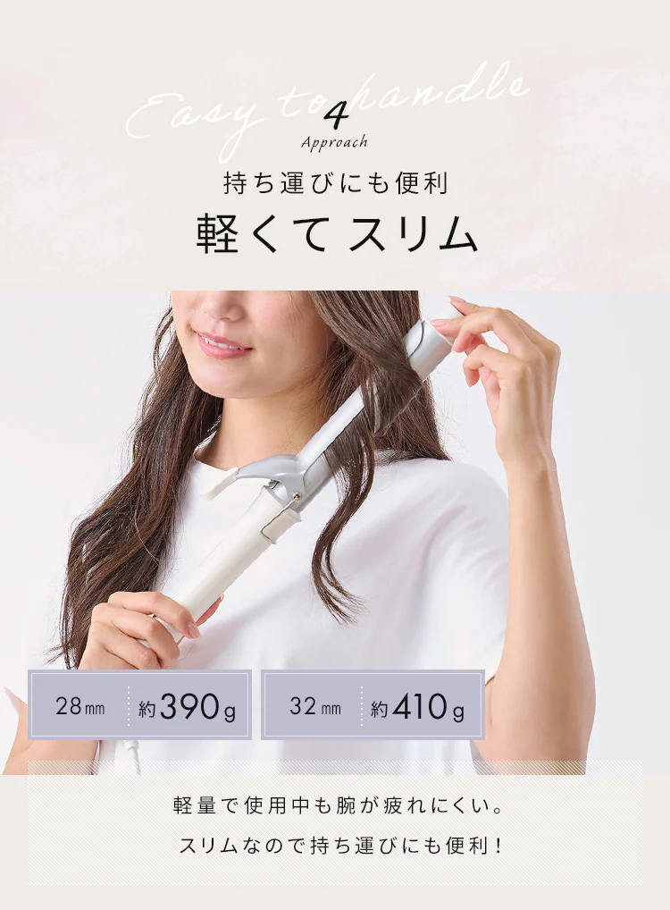 MiCOLA カールアイロン セラミックコーティング 28mm HIR-MC101-W オフホワイト10