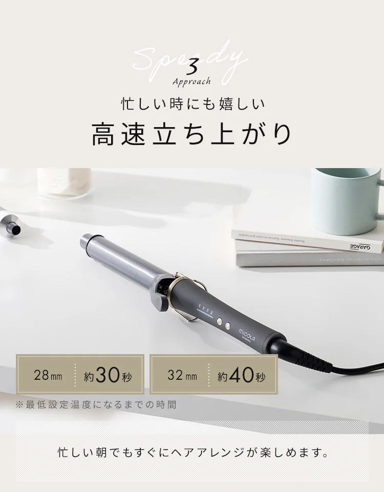 MiCOLA カールアイロン スムースケアコーティング 32mm HIR-MC202-H ダークグレー9