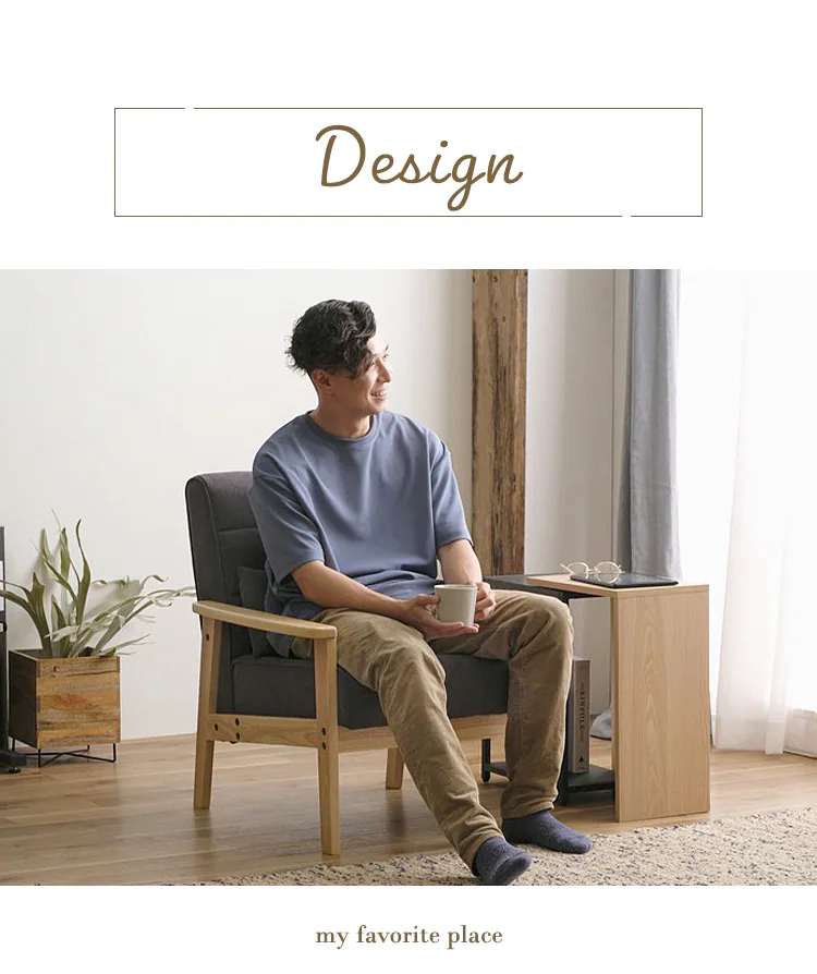 ソファ 1人掛け ウッドフレームソファ WFS-1S オフホワイト2