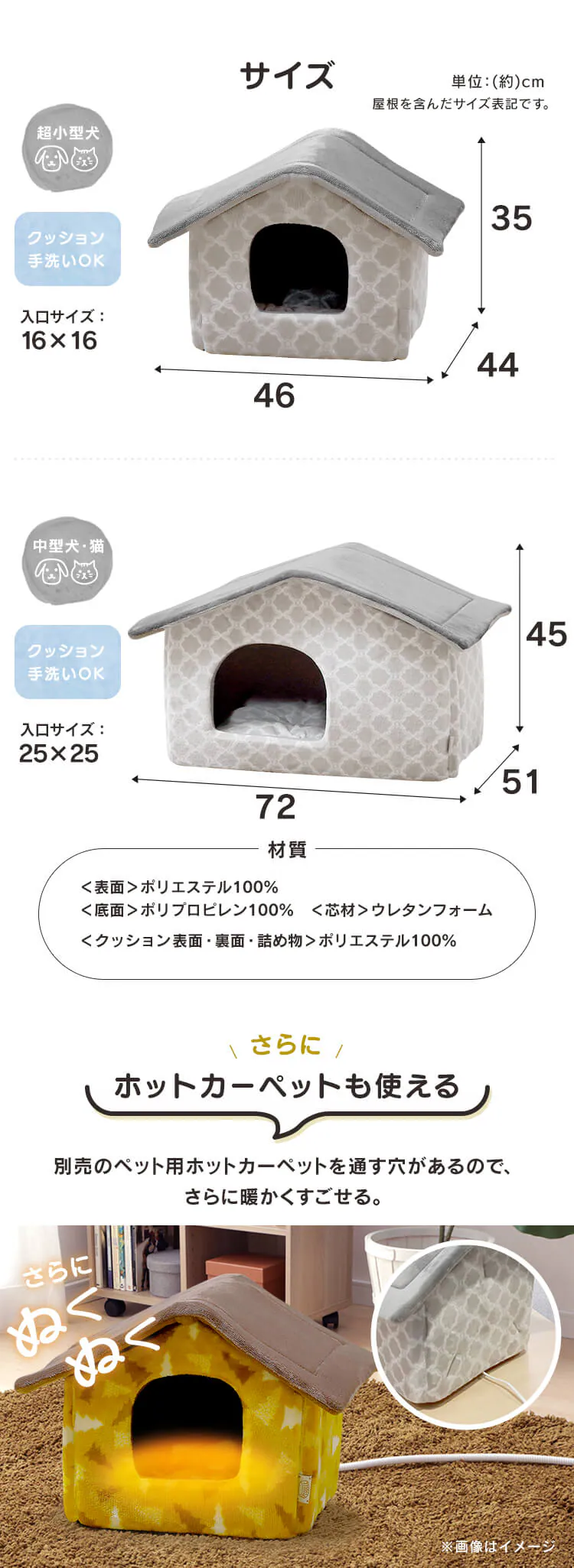 ペットハウスS LPHN-460 PHN-720 全2サイズ 全2色4