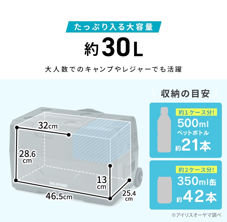 冷蔵庫 30L ポータブル IPD-3B-W H103257 │アイリスプラザ│アイリス