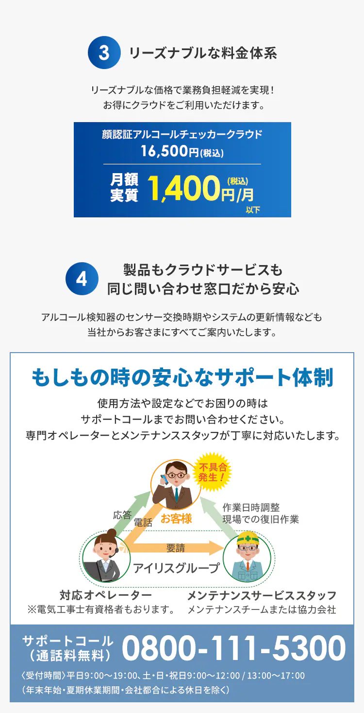 アルコールチェッカー 顔認証型 クラウドサービス3