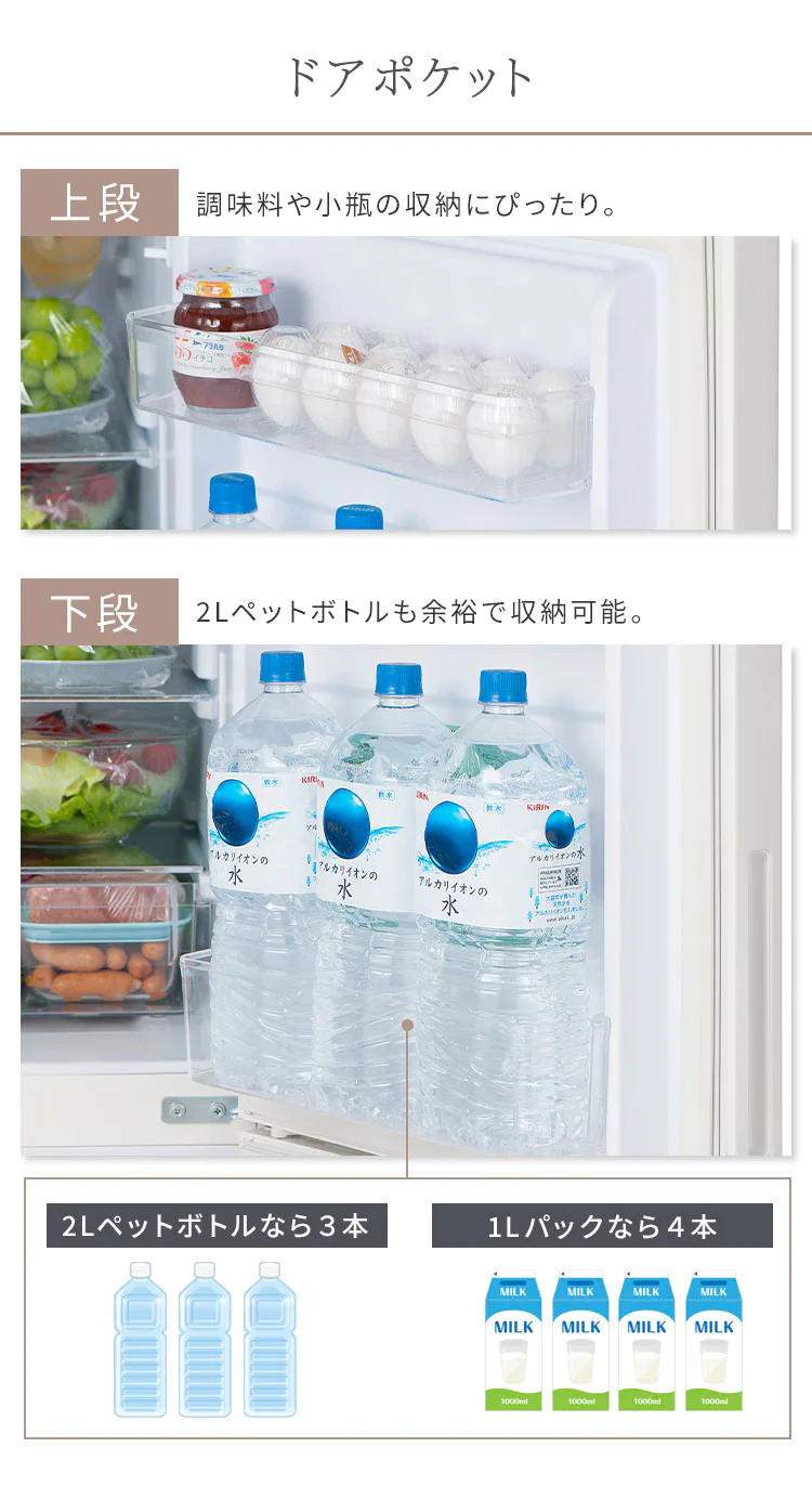 冷蔵庫 153L 自動霜取り 2ドア 幅50cm IRSN-15B-HA グレー+床保護マット6