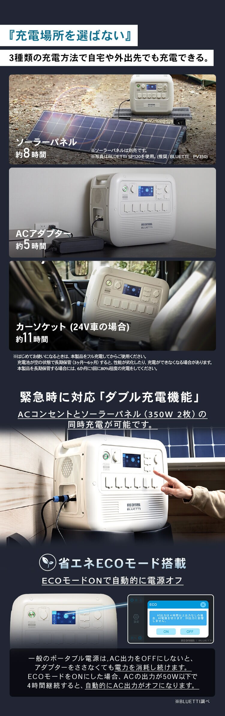 ポータブル電源 PS2000AA-W ホワイト【BLUETTI共同開発】2