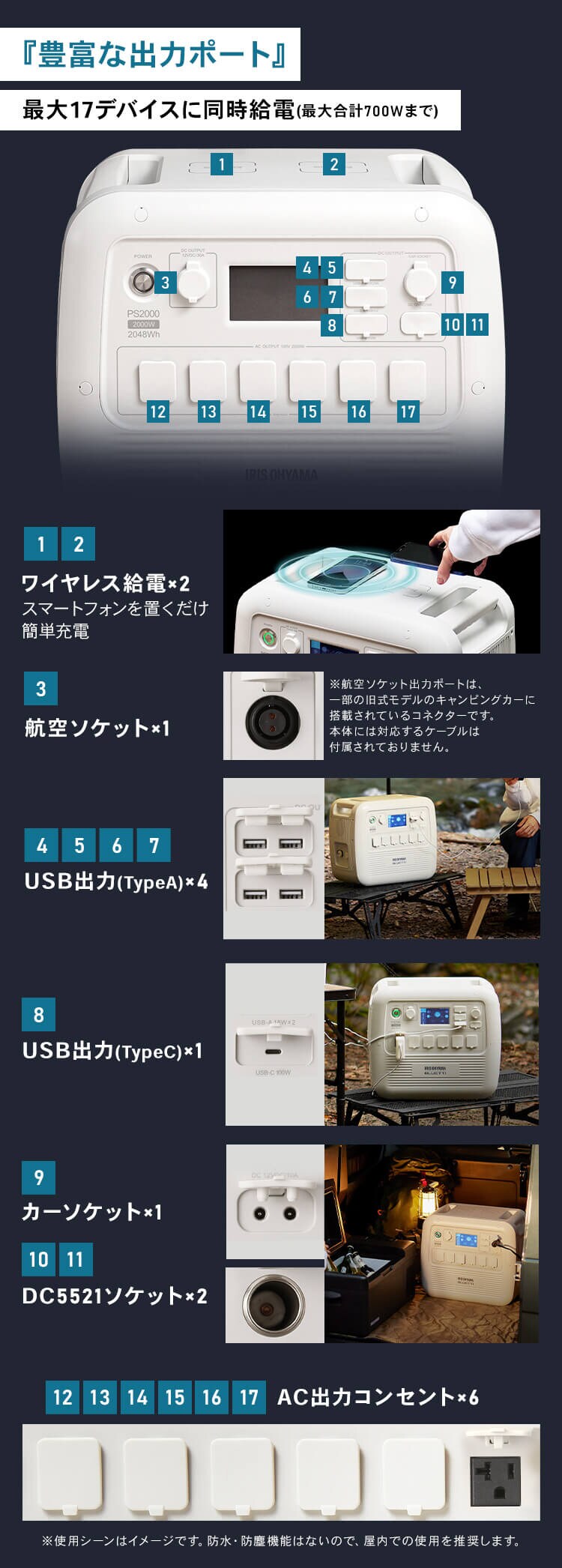 ポータブル電源 PS2000AA-W ホワイト【BLUETTI共同開発】3