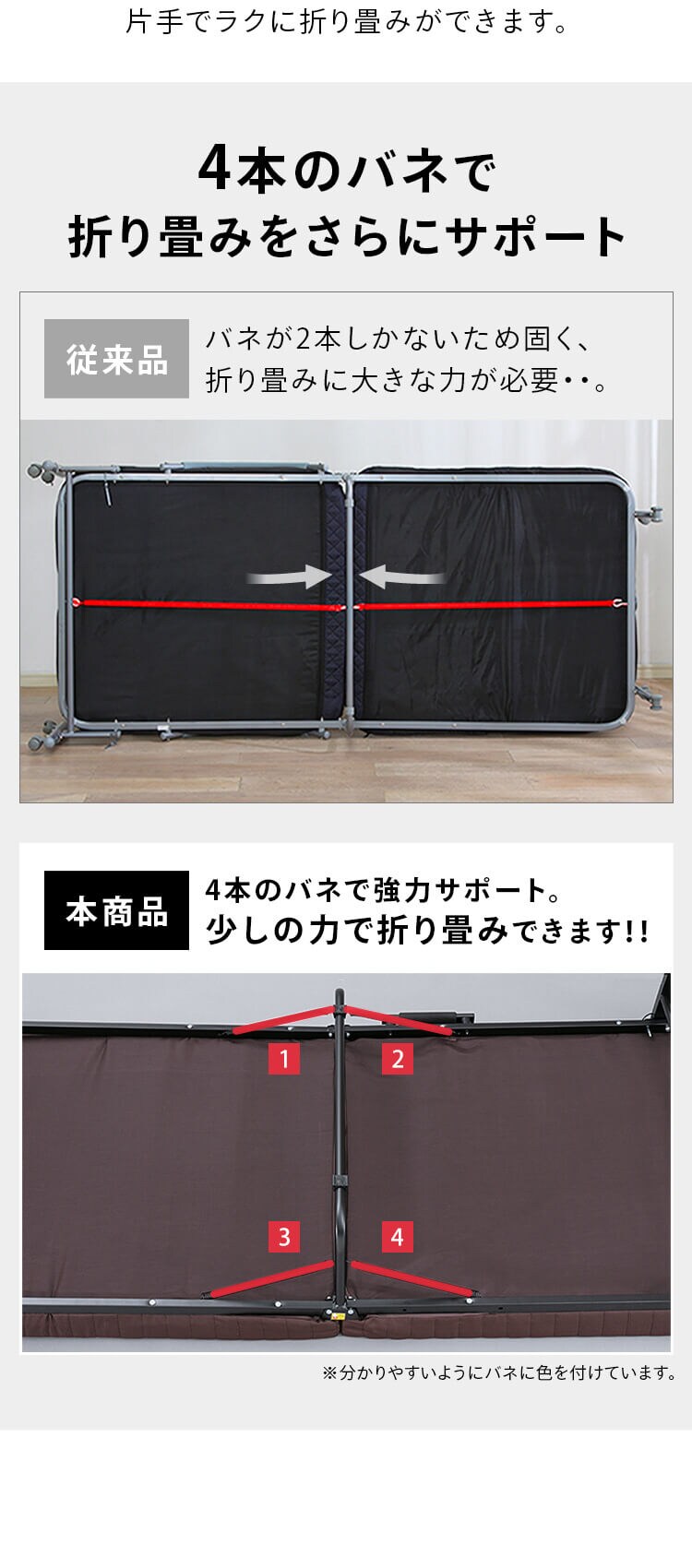 【訳あり】ベッド シングル 折りたたみ 14段階リクライニング 厚さ8cm OTB-BRN3