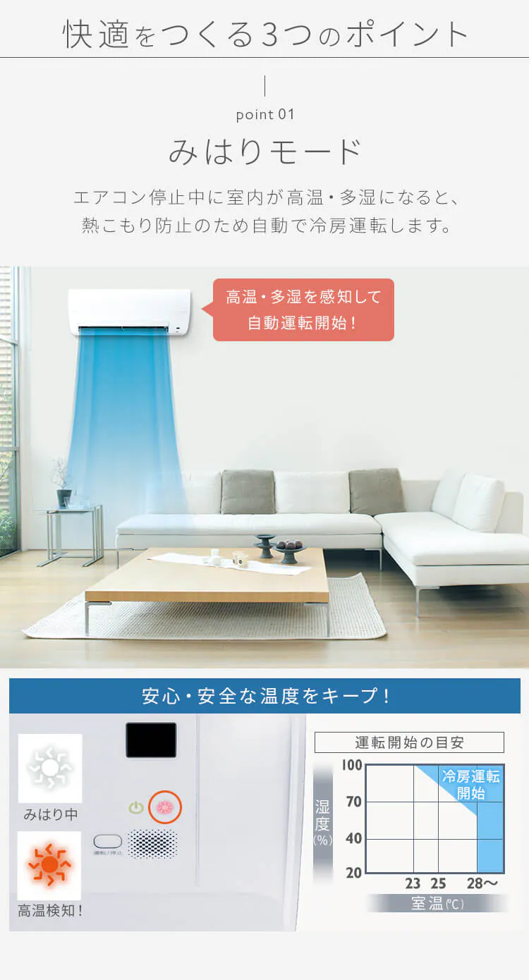 エアコン 6畳 節電 フィルター自動清掃 2.2kw 100V対応 IAF-2207M【代引き不可】5