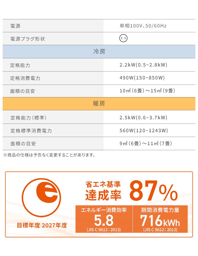 エアコン 6畳 工事費込み 節電 アプリ操作 Wi-Fi 2.2kw 100V対応 IHF-2207W【代引き払い不可】【前払い不可】【代引き不可】【同梱不可】8