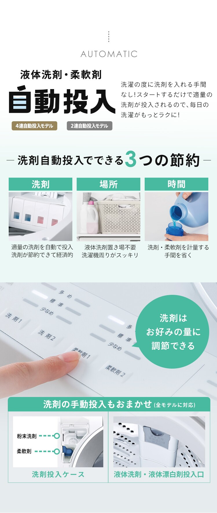 洗濯機 10kg OSH 4連タンク 洗剤自動投入 ガチ落ち極渦洗浄 省エネ 節水 ラクとれLOW設計 インバーター搭載 二人暮らし ファミリー向け TCW-100A02-W4