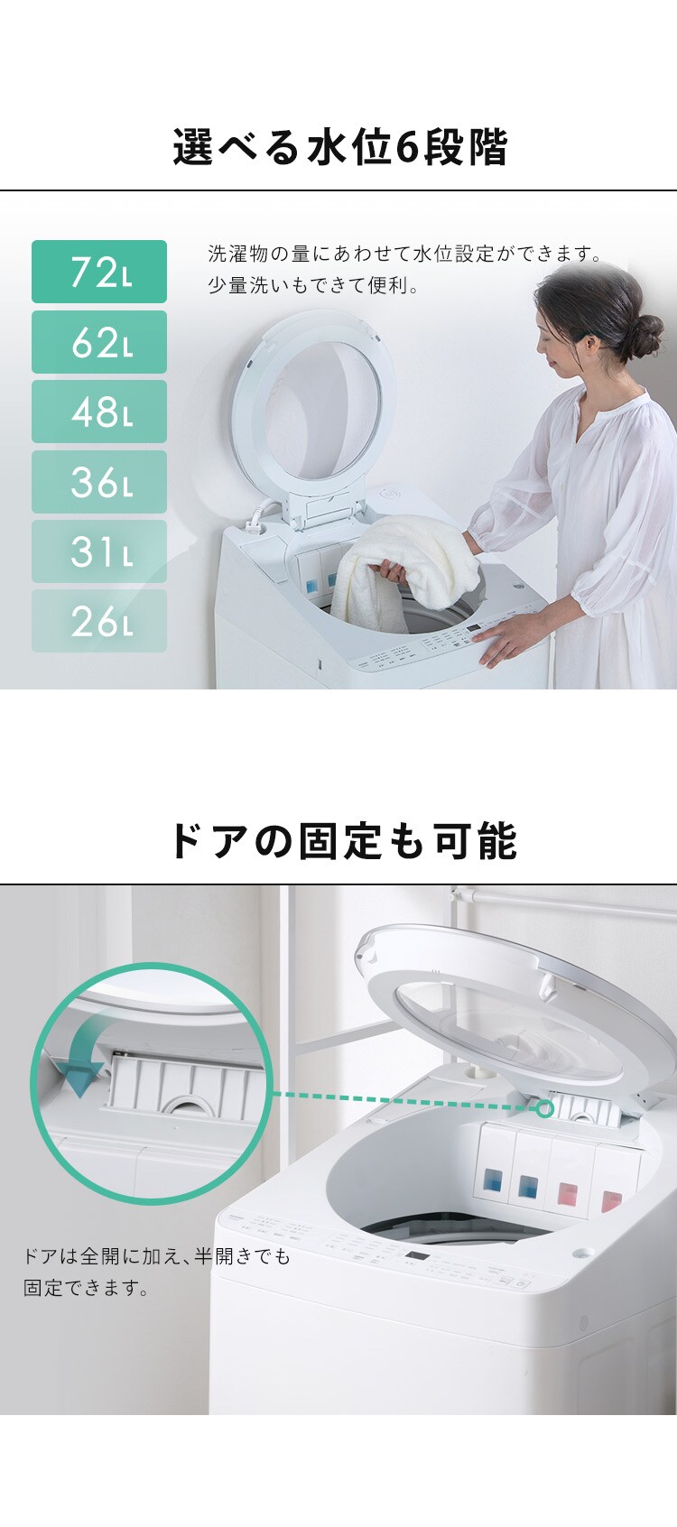 洗濯機 10kg OSH 4連タンク 洗剤自動投入 ガチ落ち極渦洗浄 省エネ 節水 ラクとれLOW設計 インバーター搭載 二人暮らし ファミリー向け TCW-100A02-W10