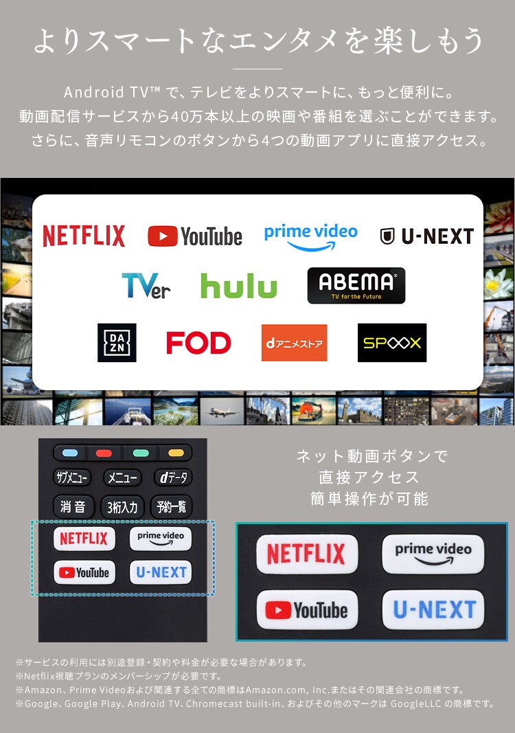 スマートテレビ 32V型 LUCA 32WEA202