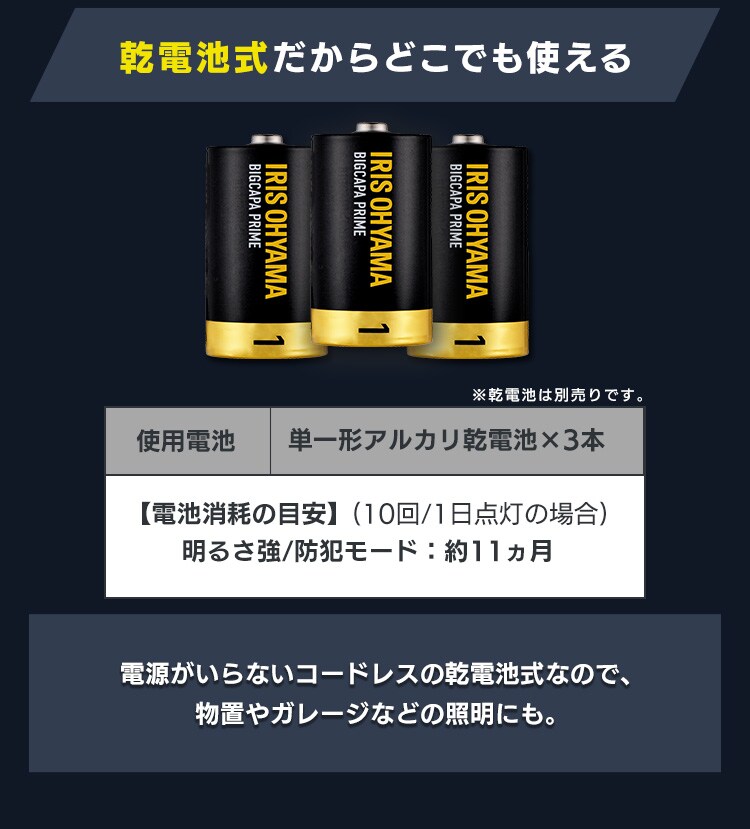 乾電池式LED防犯センサーライト パールホワイト LSL-B1SN-4006