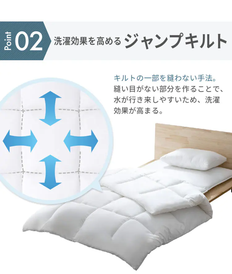 洗える掛け布団 洗濯ネット付 KKF-WB15-SN ホワイト4