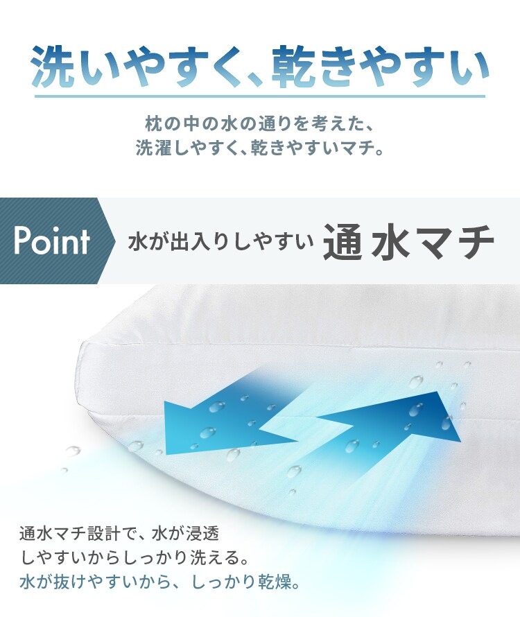 枕 丸洗い可 PLW-WB77-60402