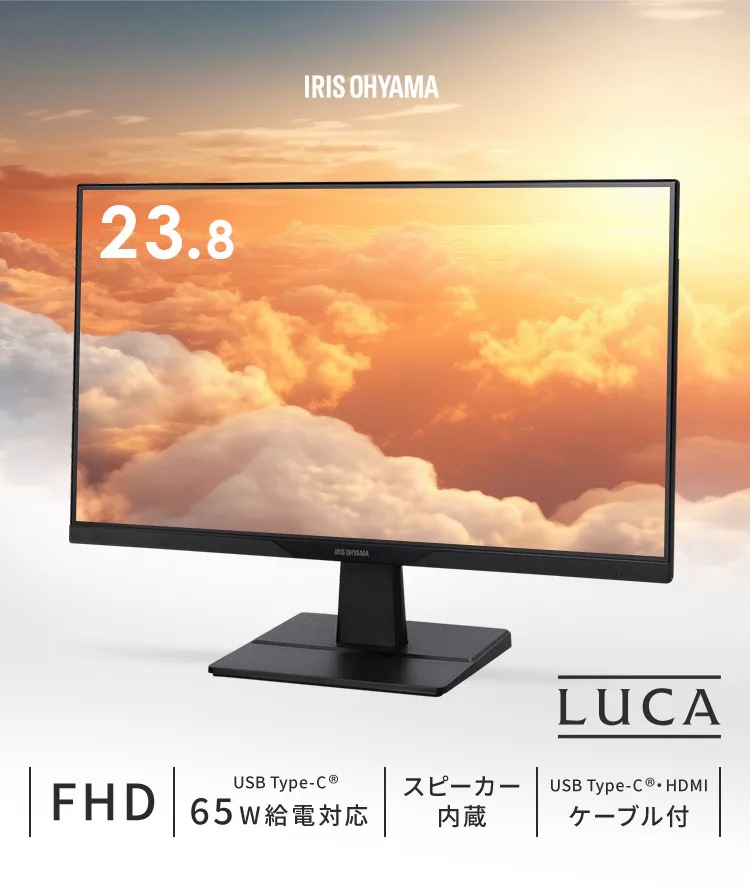 モニター 23.8インチ ディスプレイ Type-C対応 LUCA DC-AF233S-B0